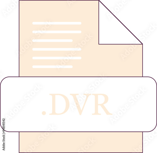 DVR File extension icon fill with minimal colors