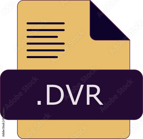 DVR File extension icon insidse fill with lines fill