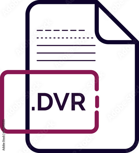 DVR File extension icon little dot and color fill