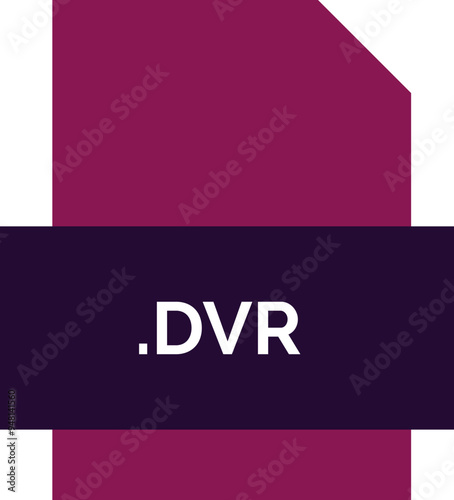 DVR File extension icon fill crisp corners with symbol