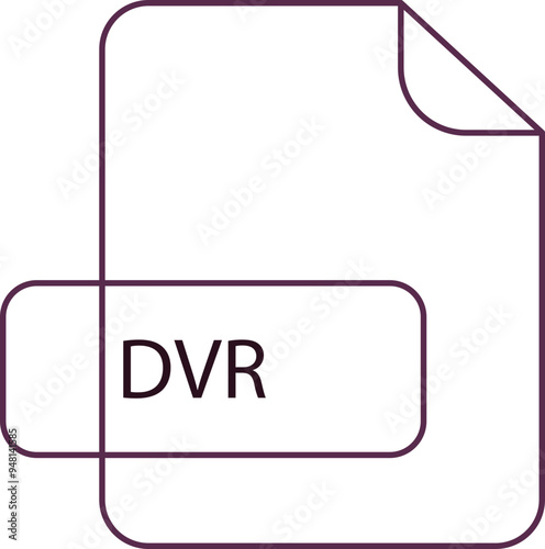DVR File extension icon RAW thicker outline
