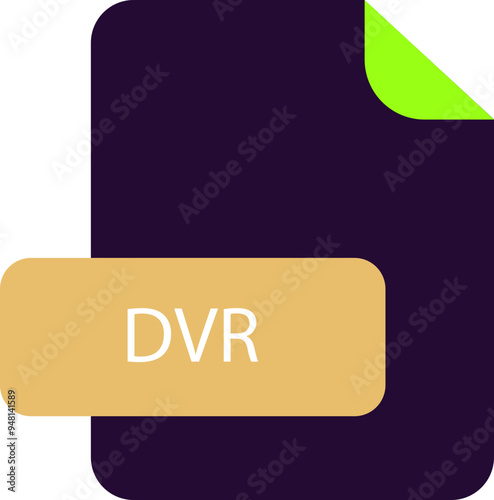 DVR file extension icon rounded corners and deep color