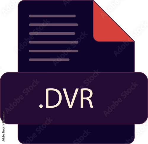 DVR File extention icon old minimal color fill