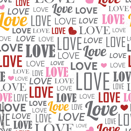 seamless pattern of the words "love"