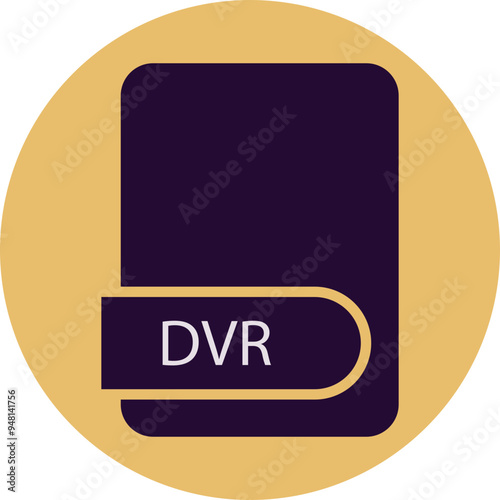 DVR File format icon circular shape