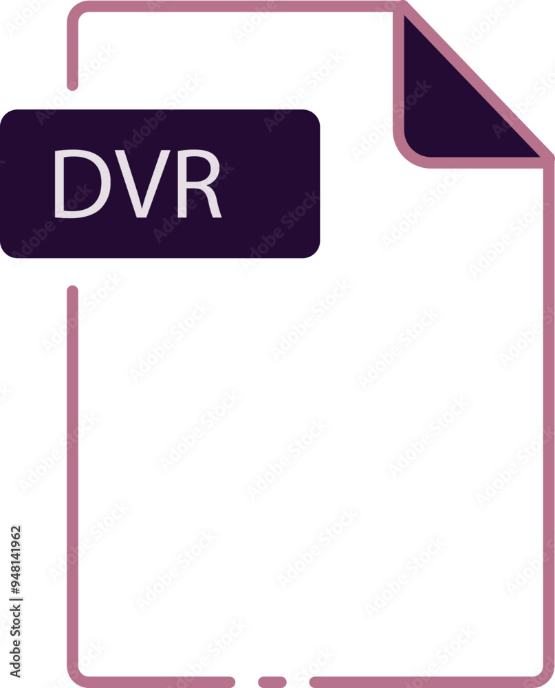 Obraz premium DVR File format minimal icon outline