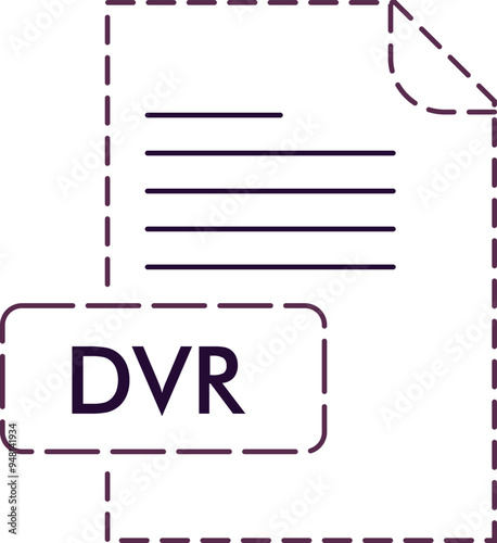 DVR File format icon rounded outline