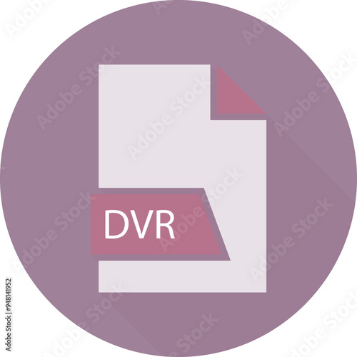 DVR File format icon space in shapes and circular shape outside
