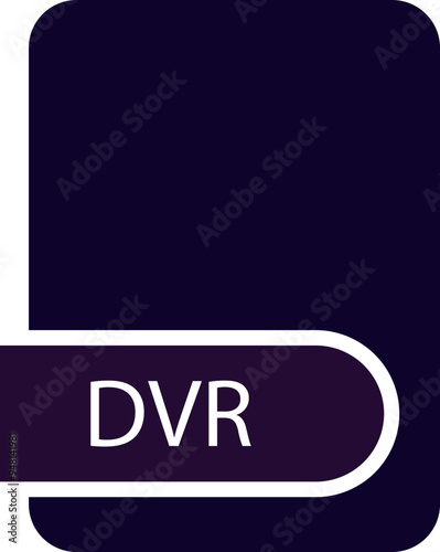 DVR File format icon with contour