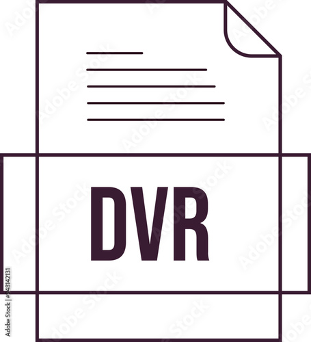 DVR File icon crisp thick outline sharp corners