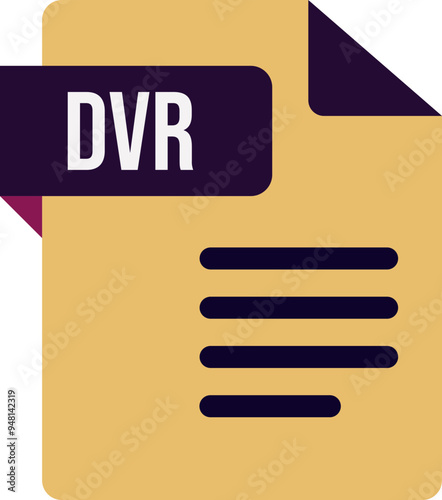 DVR File icon with dark ciolor and folded doc