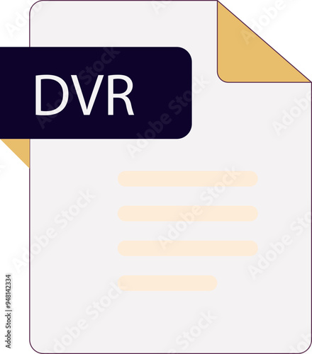 DVR File icon with folded style document