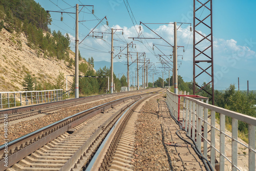 Railway tracks extending into the distance