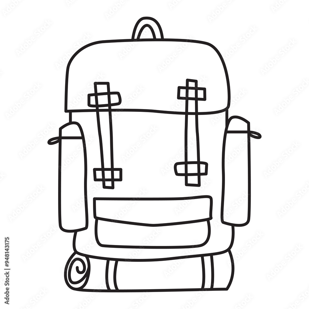 carrier bag or hiking bag doodle icon transparent background carrier bag or hiking bag doodle icon transparent background