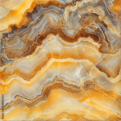 Elegant honey onyx tile texture with swirling patterns in warm tones perfect for interior design