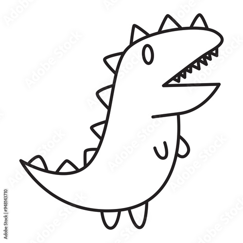 Fototapeta Naklejka Na Ścianę i Meble -  dinosaurs doodle icon transparent background