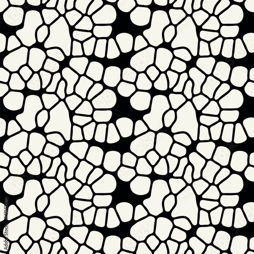 Vector seamless pattern. Modern stylish texture with smooth natural grid. Repeating abstract  tileable background. Freeform organic shapes. Trendy surface design.
