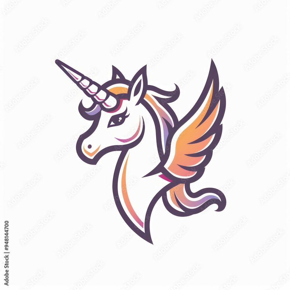 Unicorn silhouette set. Hand drawn vector illustration of unicorn head silhouette. Magic animal profile, unicorn logotype isolated on white background Unicorn silhouette set. Hand drawn vector illustration of unicorn head silhouette. Magic animal profile, unicorn logotype isolated on white background