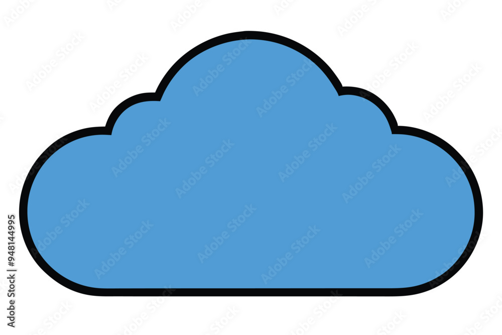 simple, blue cloud icon. Flat design, no shadow
