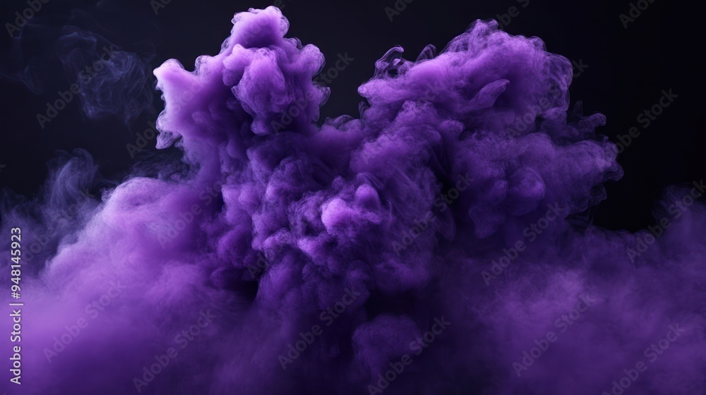 A dramatic burst of purple smoke swirling against a dark background, creating a sense of mystique and allure. A dramatic burst of purple smoke swirling against a dark background, creating a sense of mystique and allure.