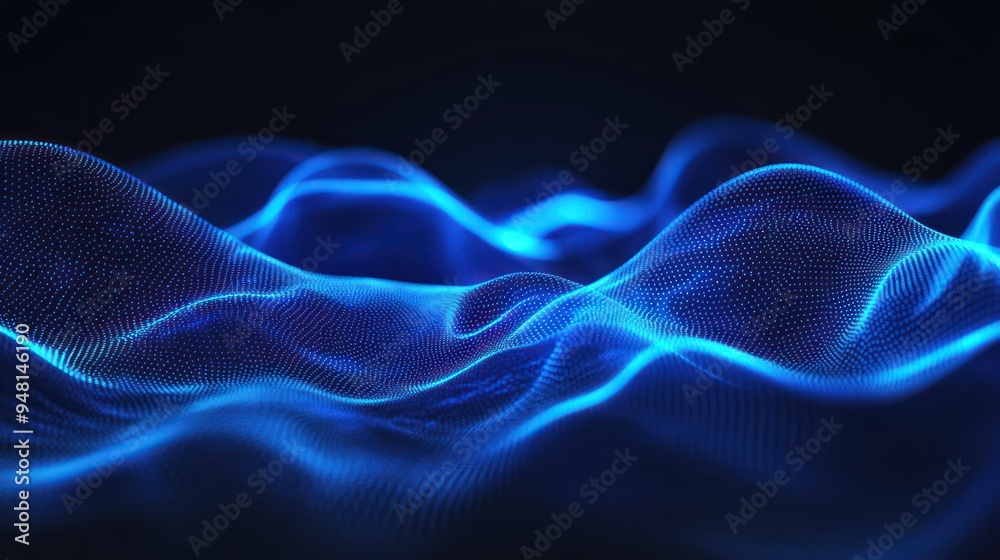 Fototapeta premium Abstract representation of flowing blue waves, showcasing a dynamic and futuristic design.