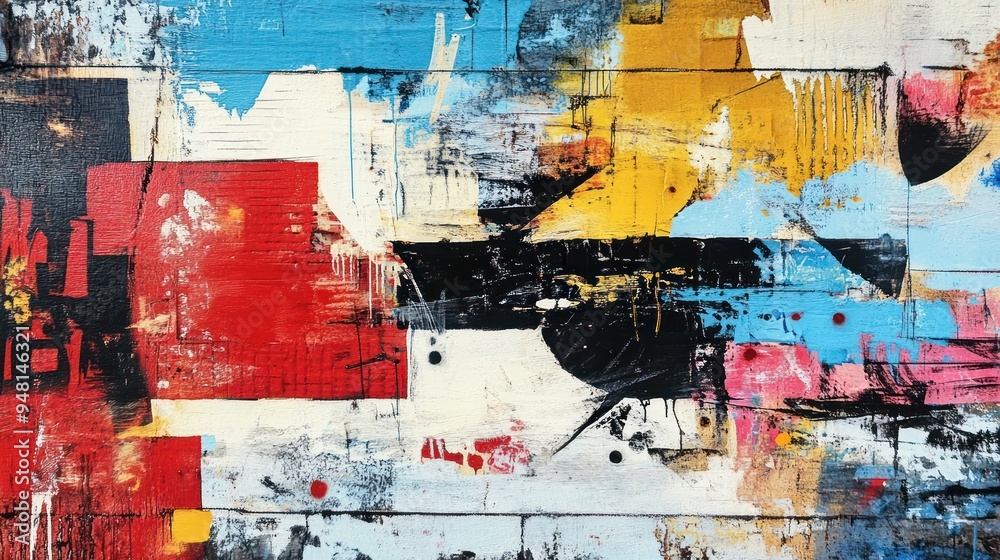 Fototapeta premium Vibrant abstract artwork featuring a blend of colors, creating dynamic contrasts and intricate textures.