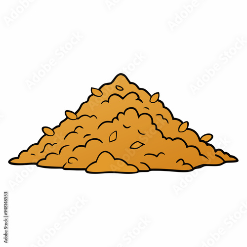 Mountain Wood Shavings Art on White Background