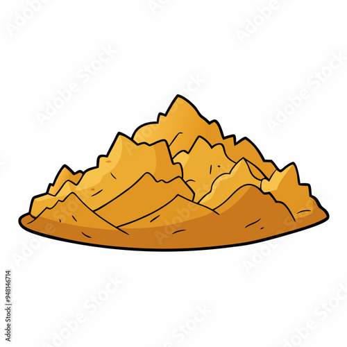 Mountain Wood Shavings Art on White Background