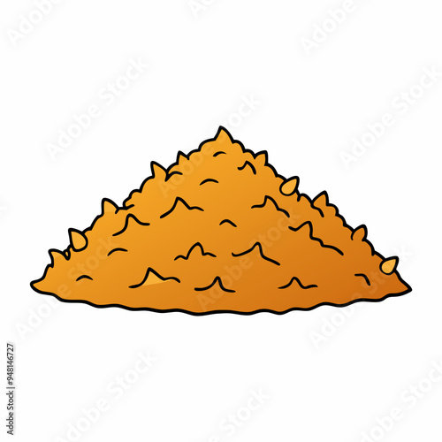 Mountain Wood Shavings Art on White Background