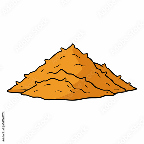 Mountain Wood Shavings Art on White Background