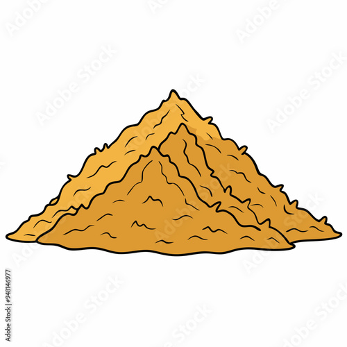 Mountain Wood Shavings Art on White Background
