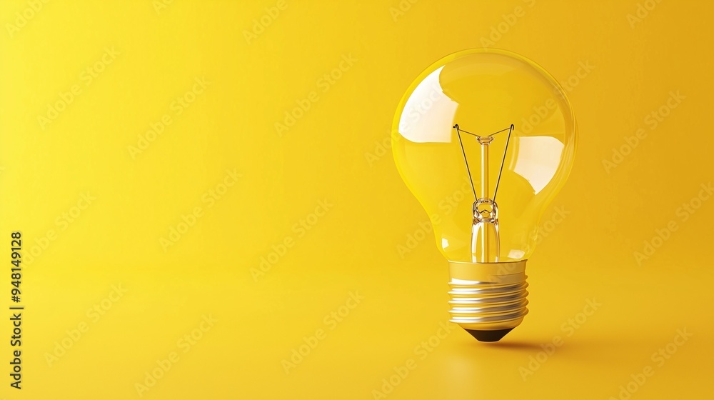 Light bulb over yellow background in vision and idea conceptual image. Light bulb over yellow background in vision and idea conceptual image.