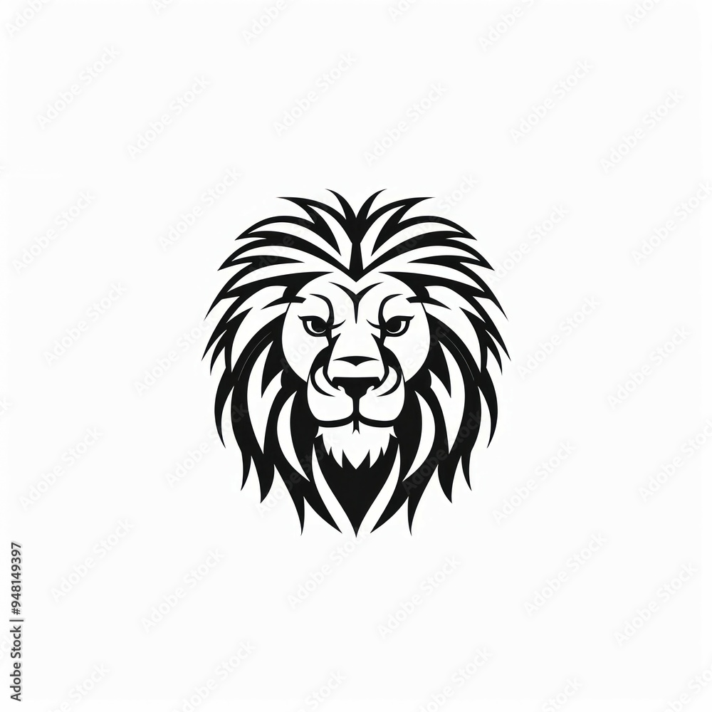 Lion head art silhouette vector illustrations 