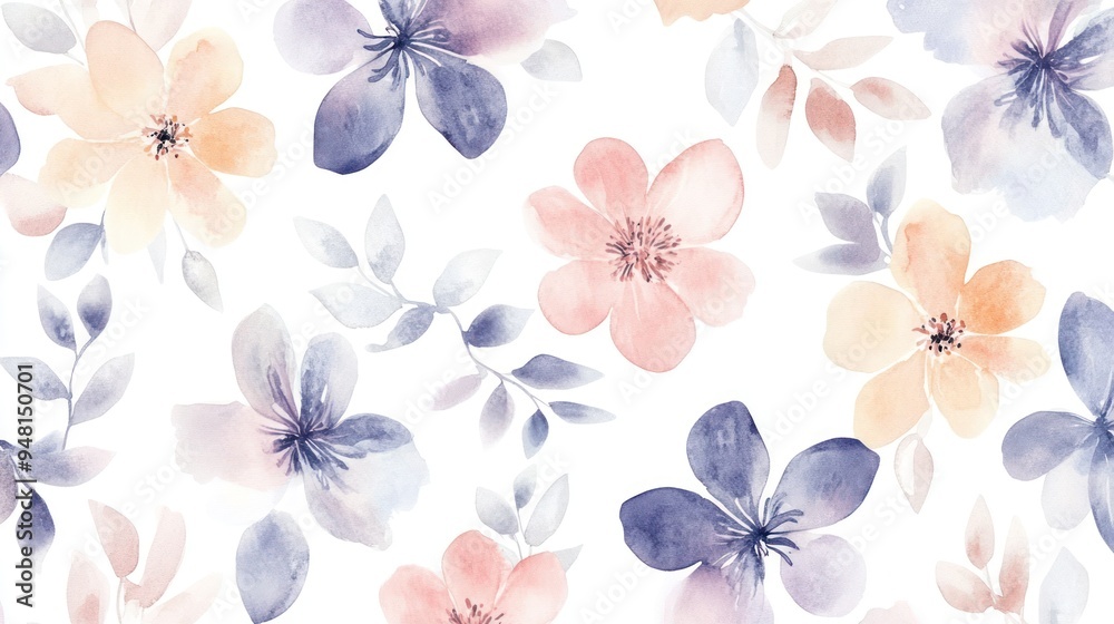 A vibrant array of pastel-colored flowers in soft shades of pink, purple, and blue, creating a serene and artistic floral pattern. A vibrant array of pastel-colored flowers in soft shades of pink, purple, and blue, creating a serene and artistic floral pattern.