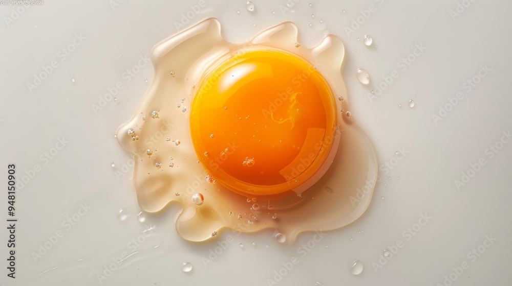 Intense orange egg yolk positioned in the center of a spotless, neutral background, accentuating its bright color and smoothness. Intense orange egg yolk positioned in the center of a spotless, neutral background, accentuating its bright color and smoothness.