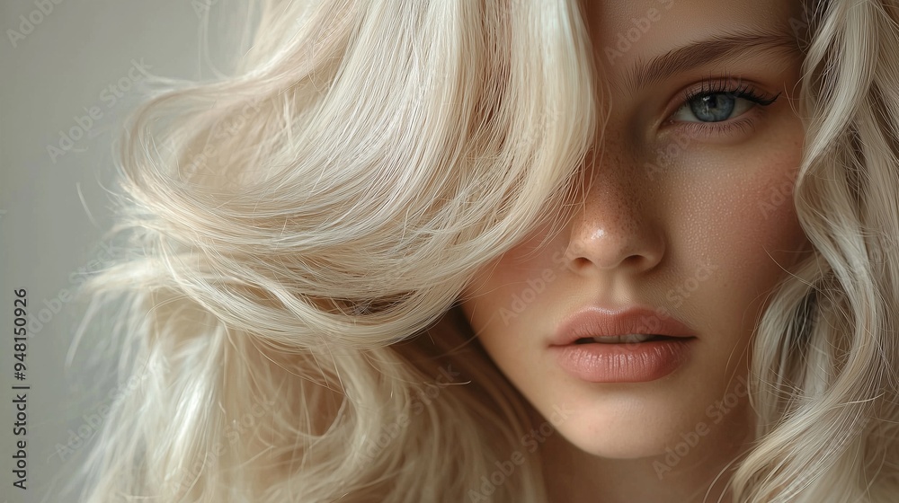 Beautiful blonde woman with volume hairstyle. Beautiful blonde woman with volume hairstyle.