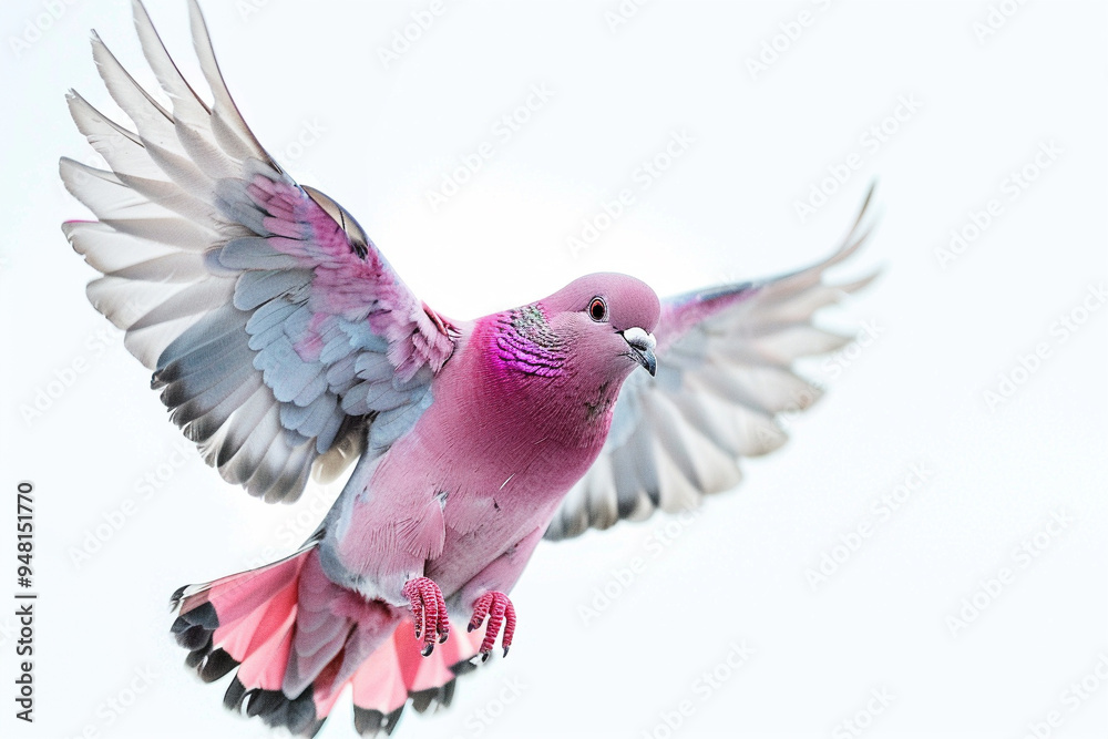 Obraz premium Pink Dove in Flight