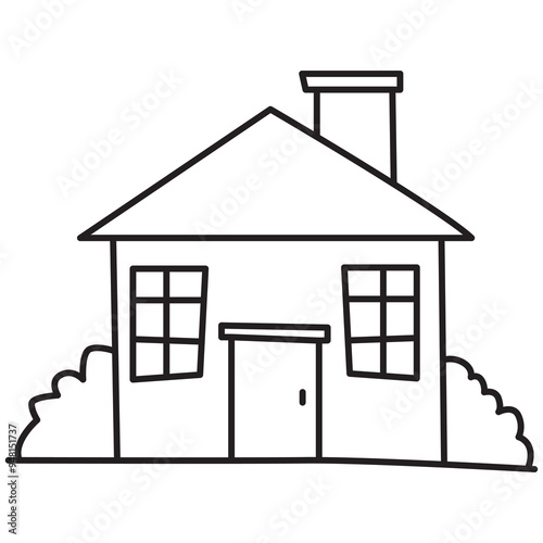 house doodle icon transparent background