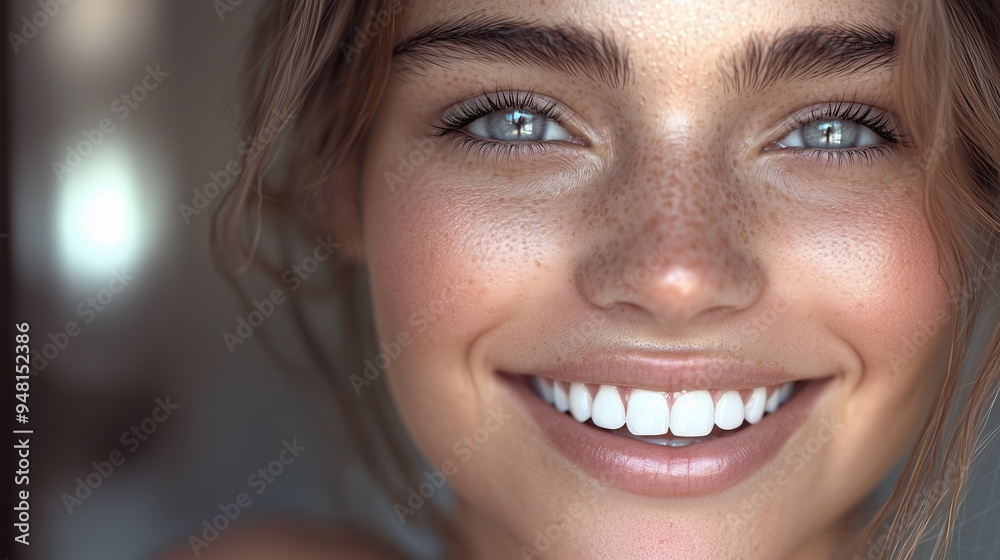 Beauty woman with white smile at home. Beauty woman with white smile at home.