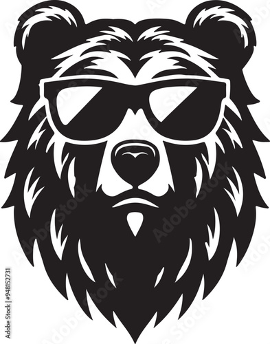 "Beer Head Wearing Sunglass Vector Art Illustration"