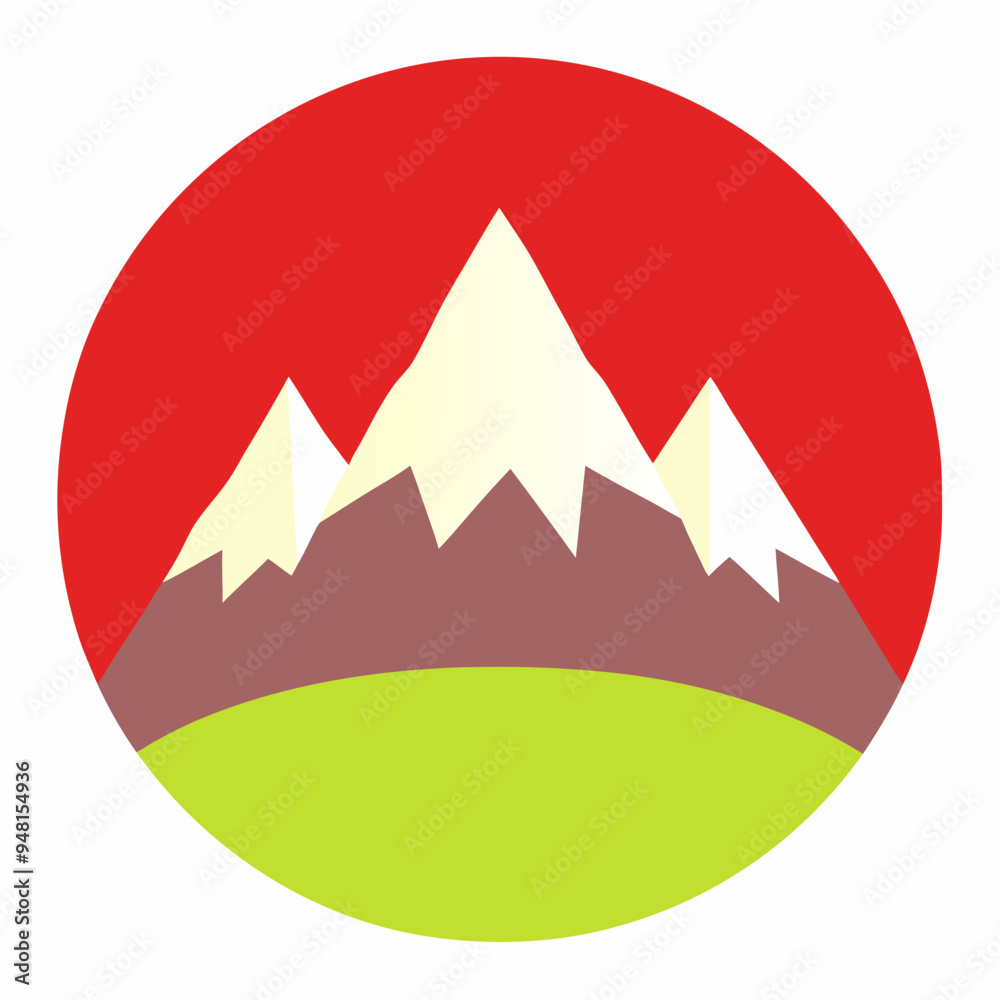 Mountain Vector Art on White Background Mountain Vector Art on White Background