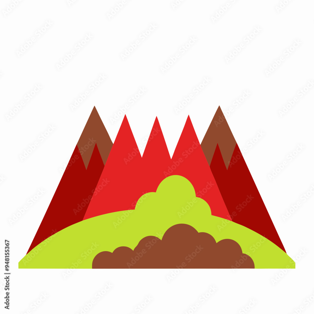 Mountain Vector Art on White Background Mountain Vector Art on White Background