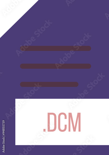 DCM File extension icon minimal colro fill