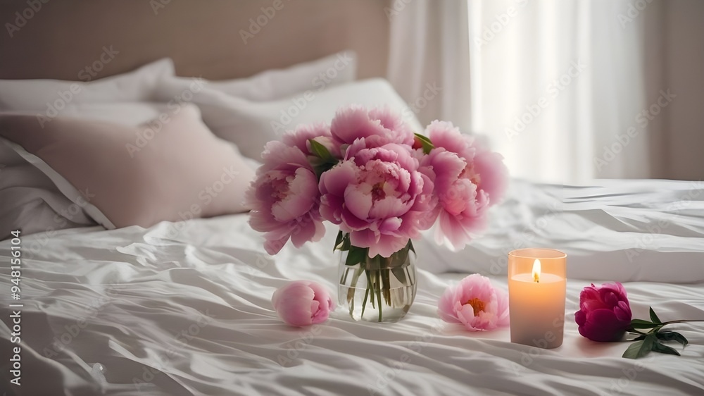 peony on the bed peony on the bed