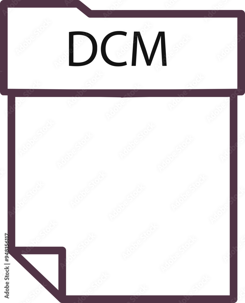 DCM File format minimal icon with thick outline DCM File format minimal icon with thick outline