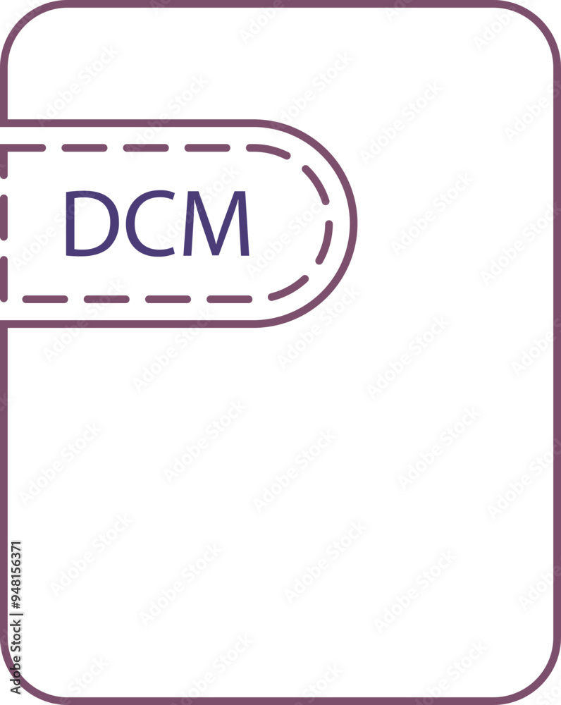 DCM File icon thick black outline DCM File icon thick black outline