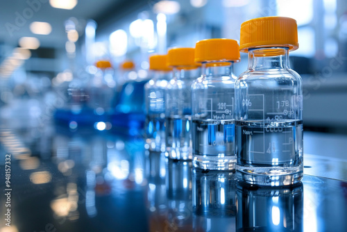 Glass Vials In A Lab Setting photo