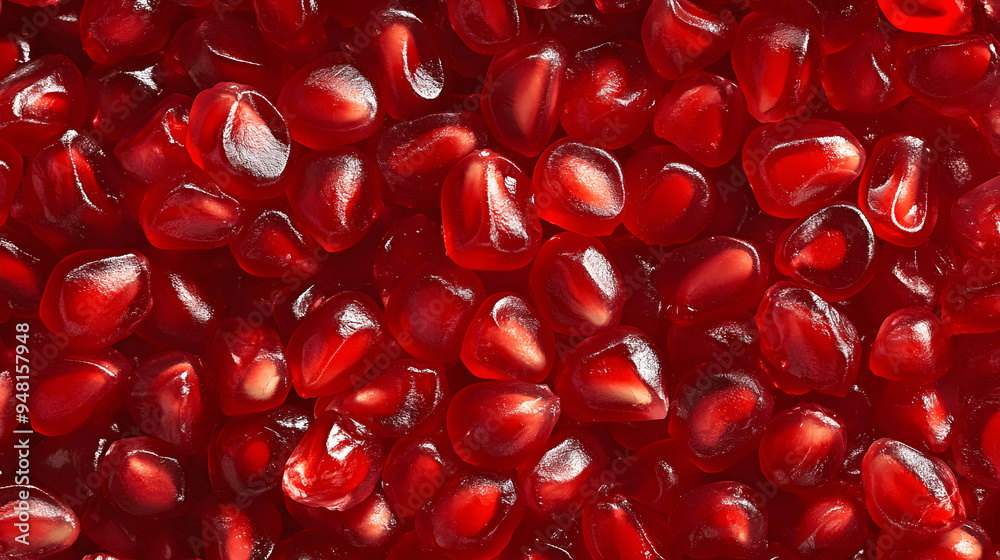 Full screen top view of pomegranate seeds with juicy translucent texture Full screen top view of pomegranate seeds with juicy translucent texture