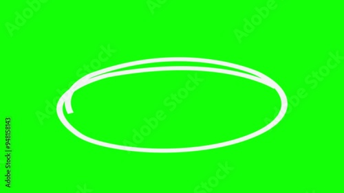 Circle highlight green screen animaton video, circles and line art: simple motion graphic animation,
Circle draw on white background, 9 animated design elements of highlighting,
