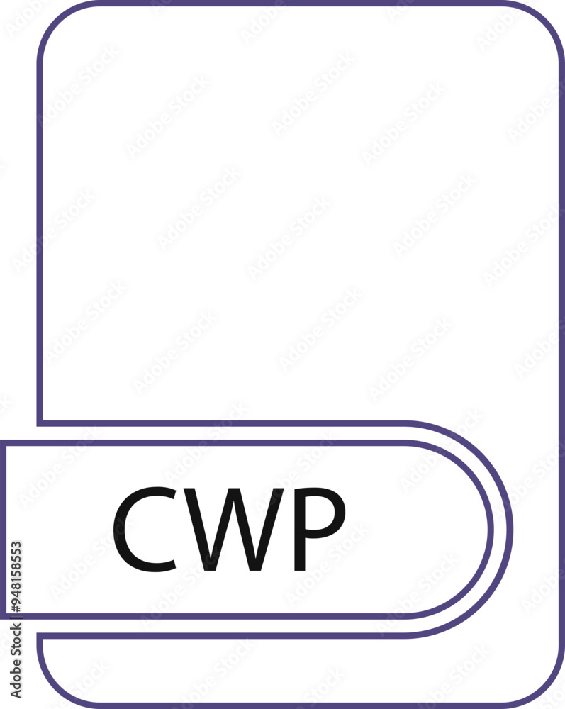 CWP File format icon black outline and light color CWP File format icon black outline and light color